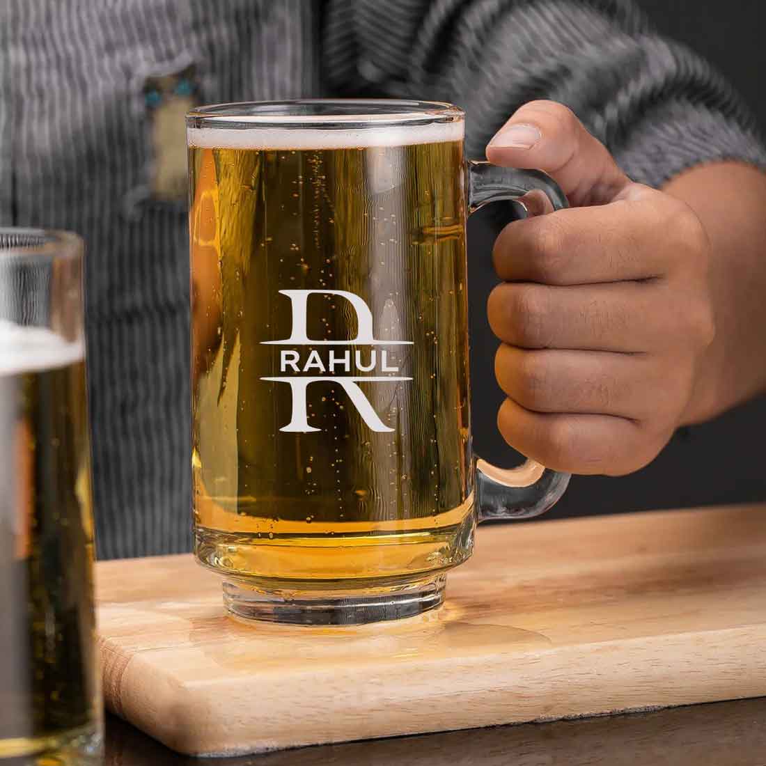 Personalized Engraved Glass Beer Mug 473 ml