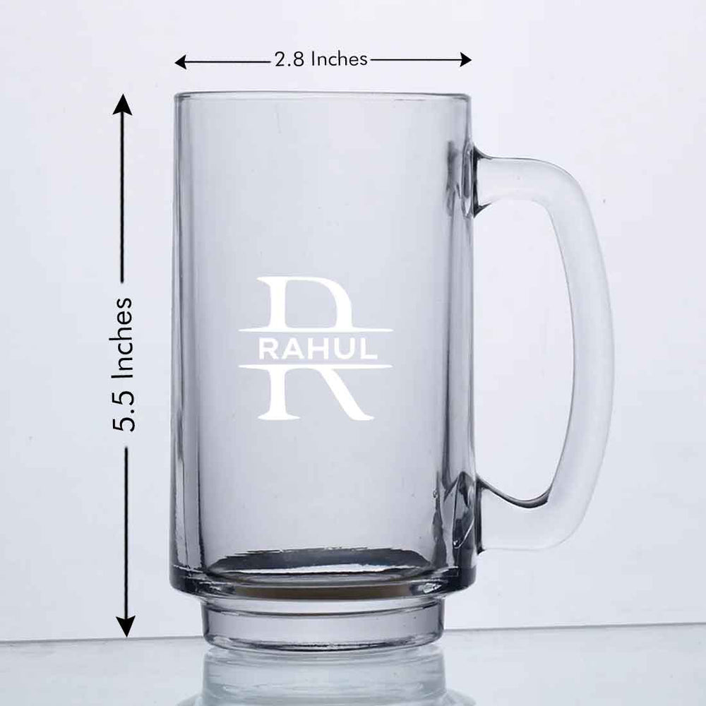 Personalized Engraved Glass Beer Mug 473 ml
