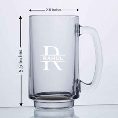 Personalized Engraved Glass Beer Mug 473 ml