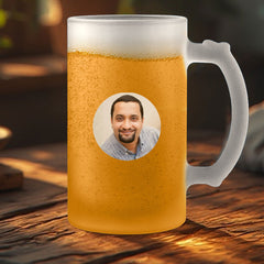 Customized Photo Print Glass Beer Mug