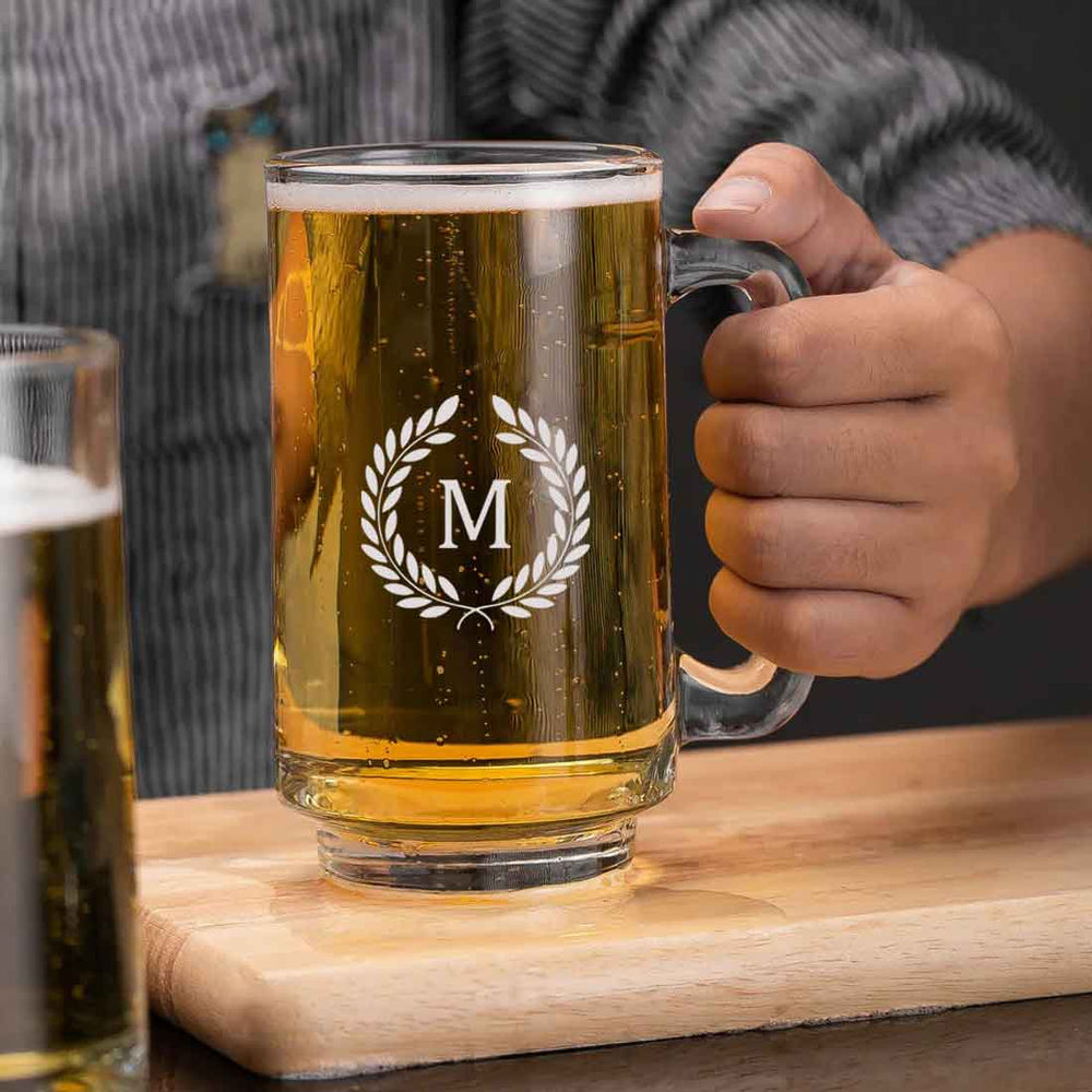 Personalized Engraved Glass Beer Mug 473 ml