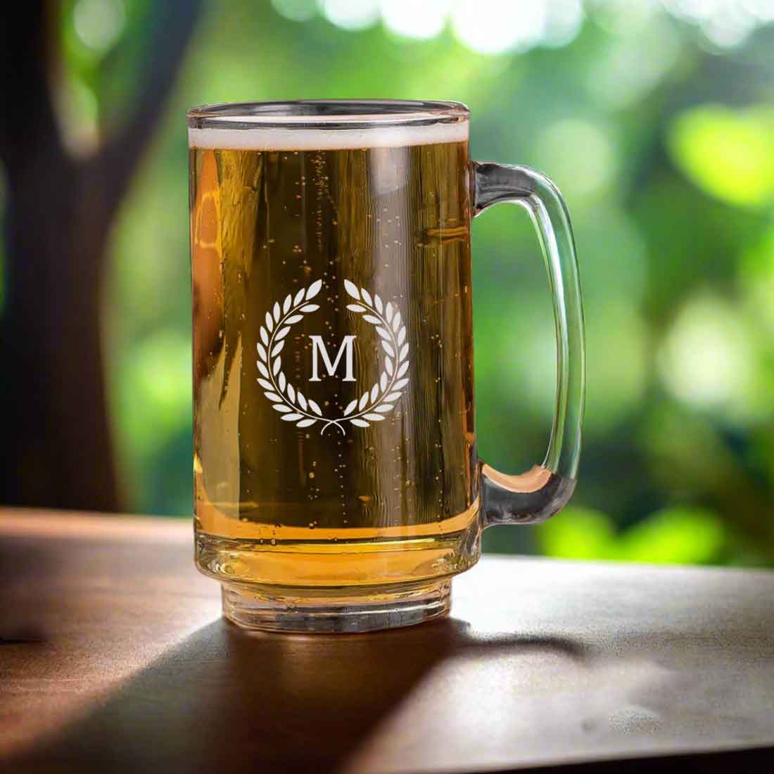 Personalized Engraved Glass Beer Mug 473 ml