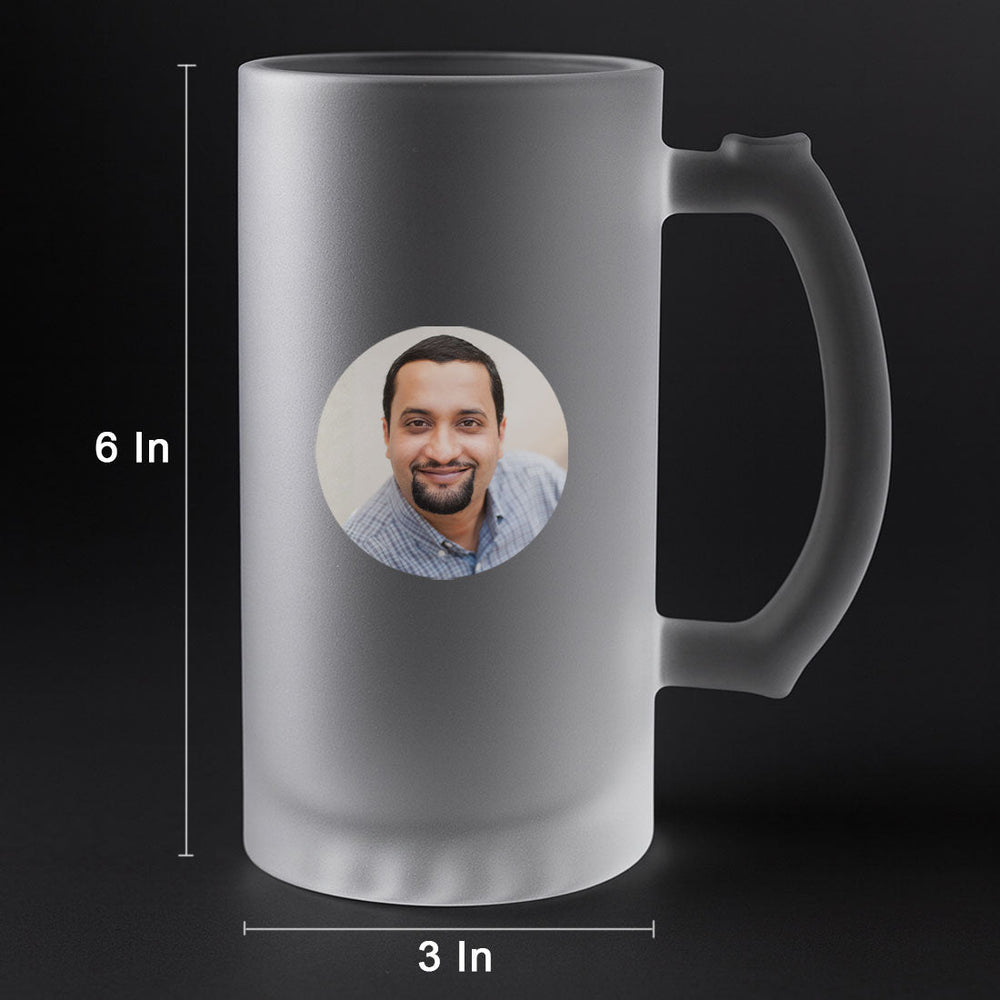 Customized Photo Print Glass Beer Mug