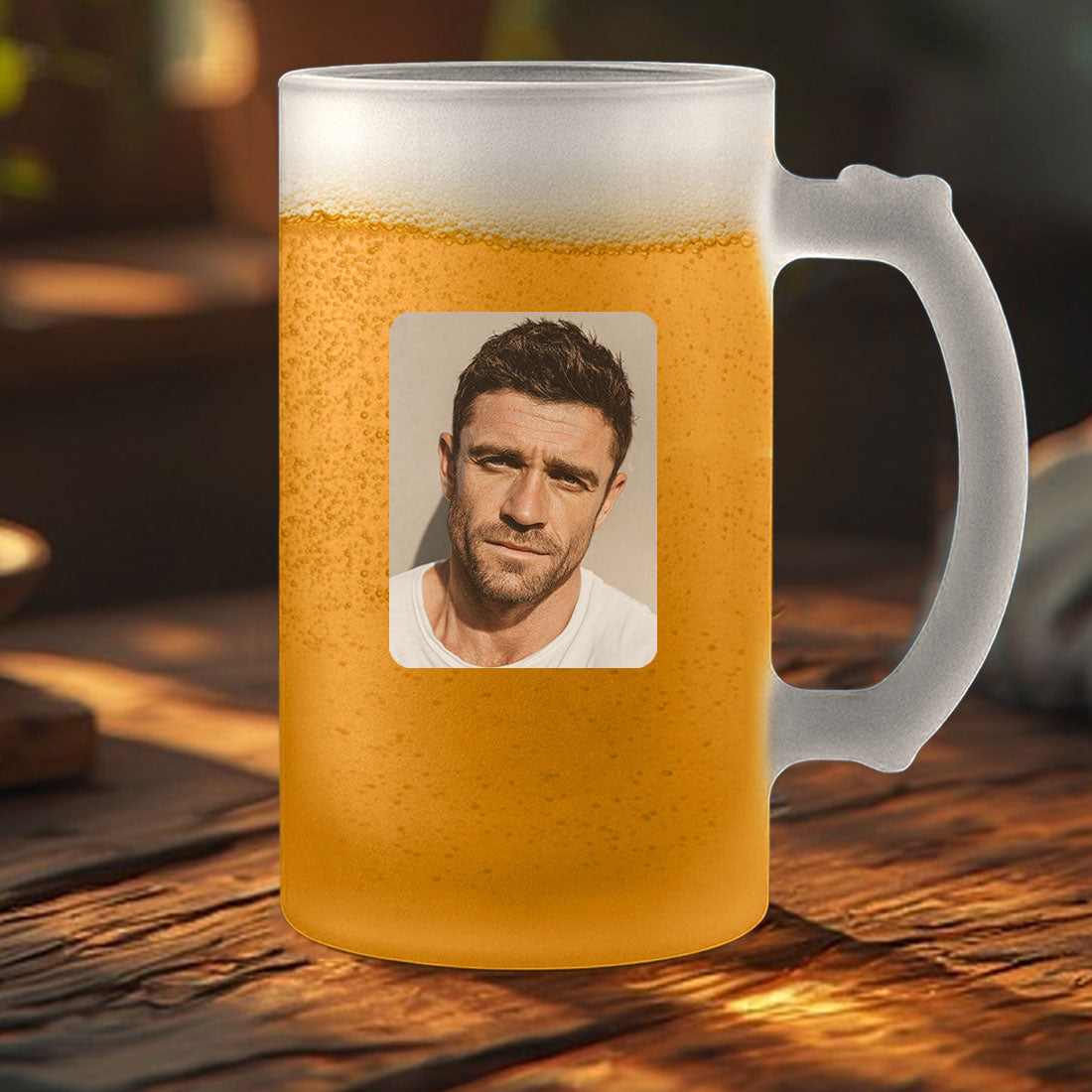 Customized Creative Photo Print Beer Glass