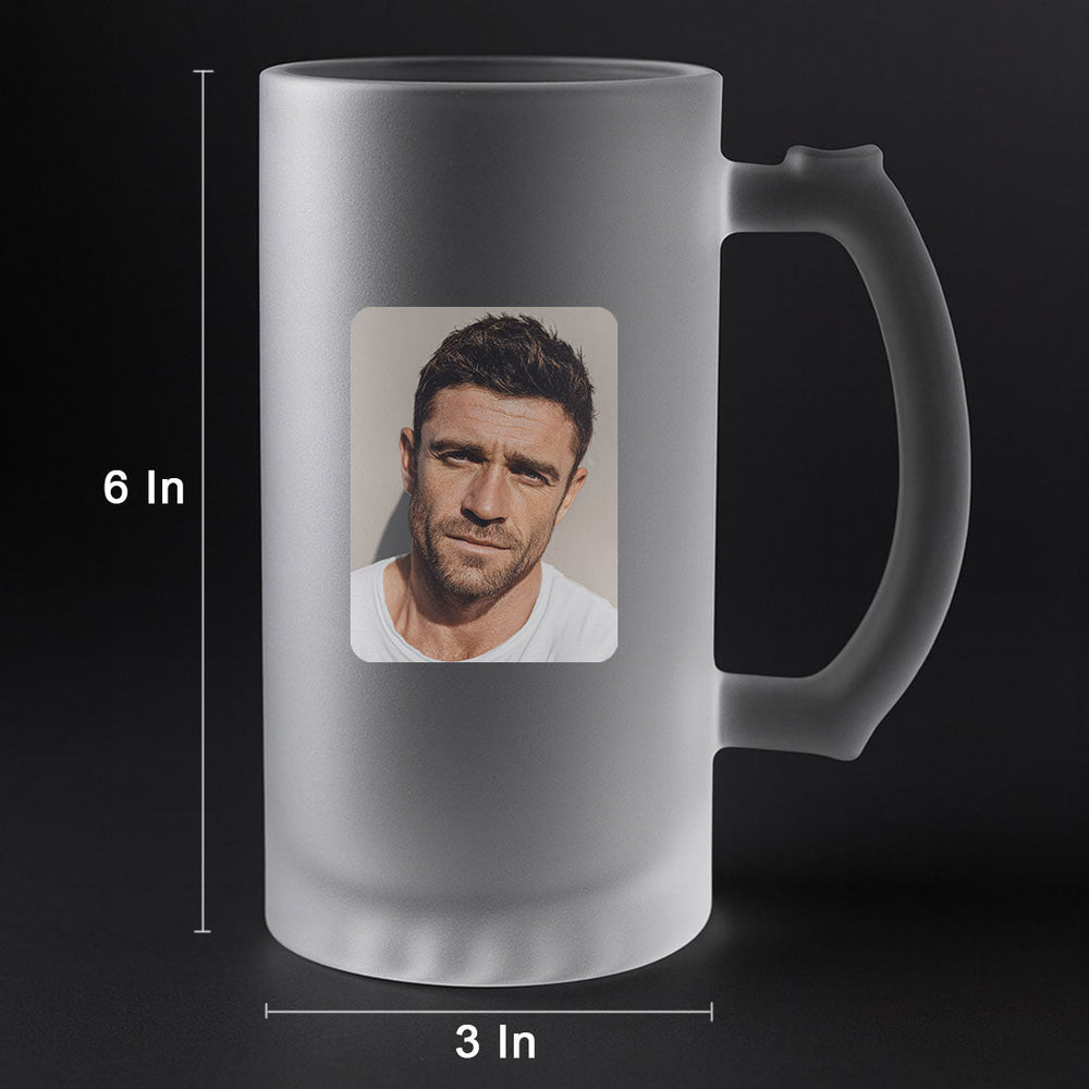 Customized Photo Print Glass Beer Mug