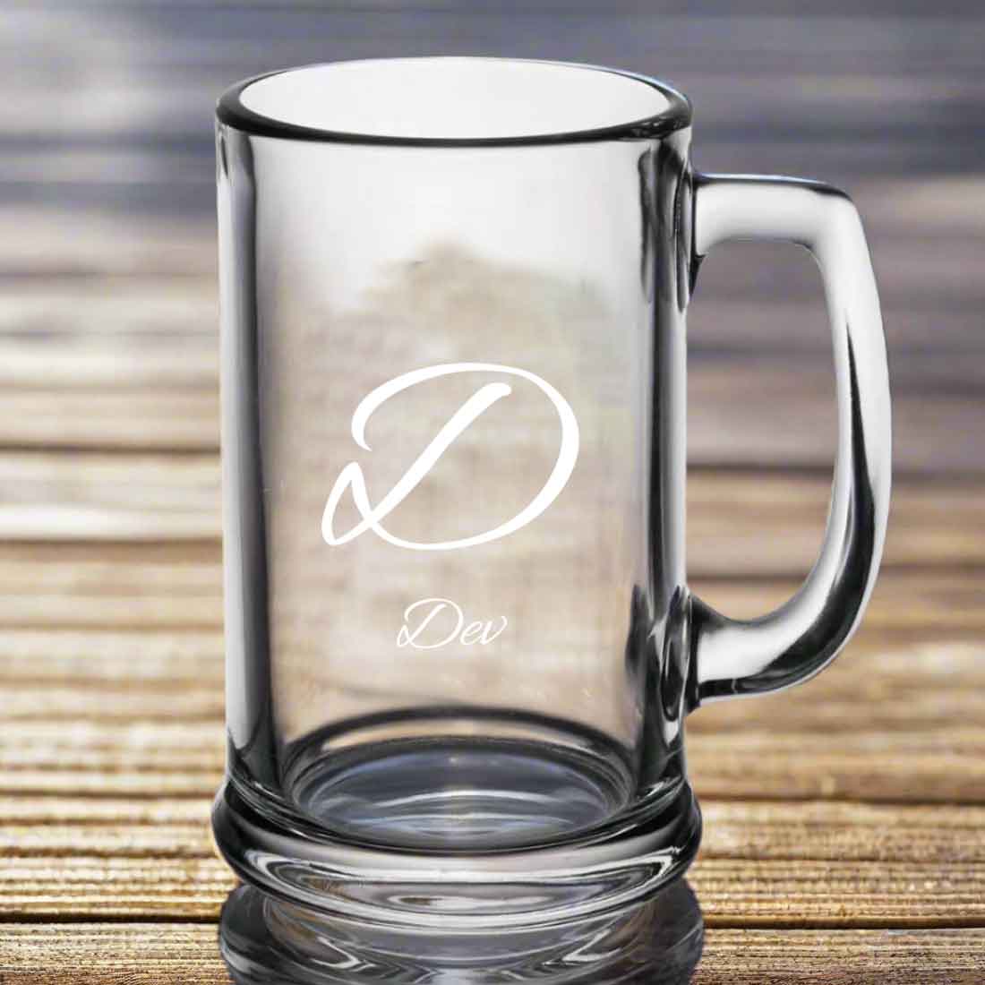 Personalized Engraved Glass Beer Mug 473 ml