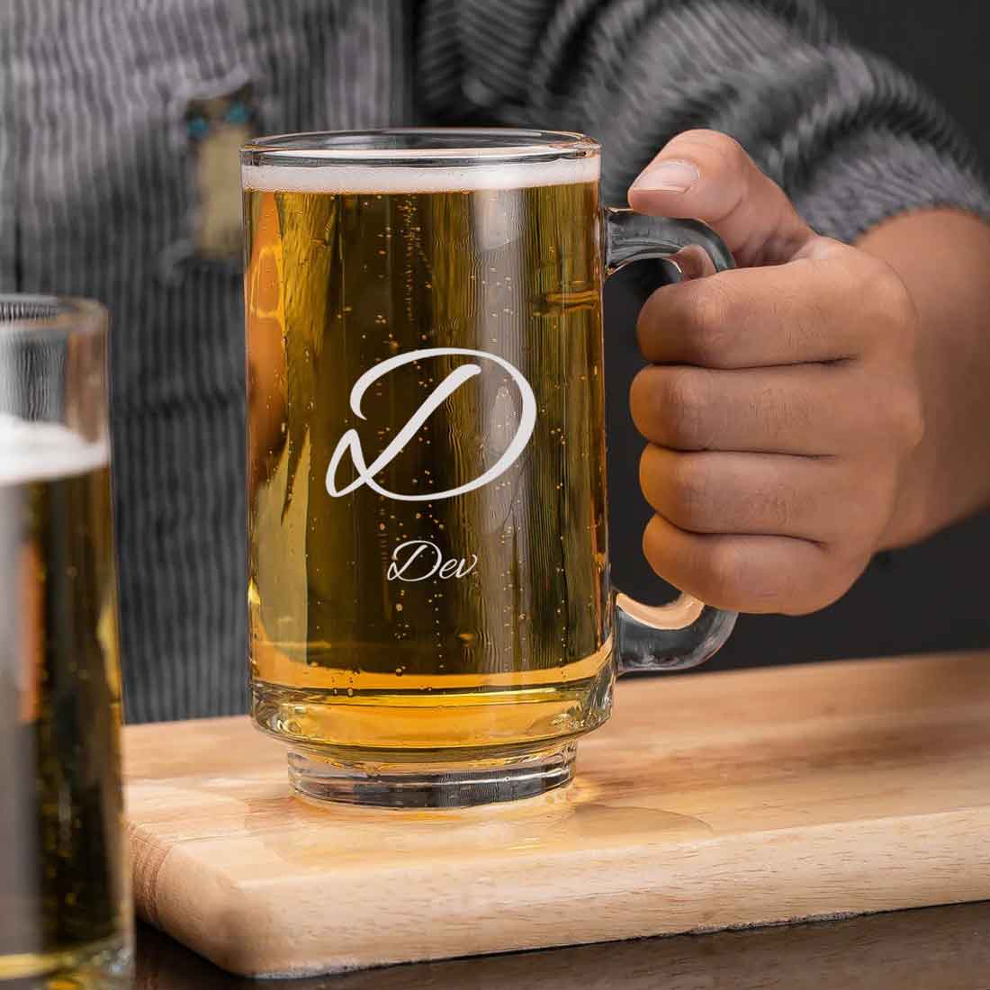 Personalized Engraved Glass Beer Mug 473 ml