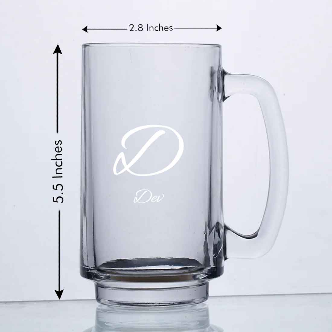Personalized Engraved Glass Beer Mug 473 ml