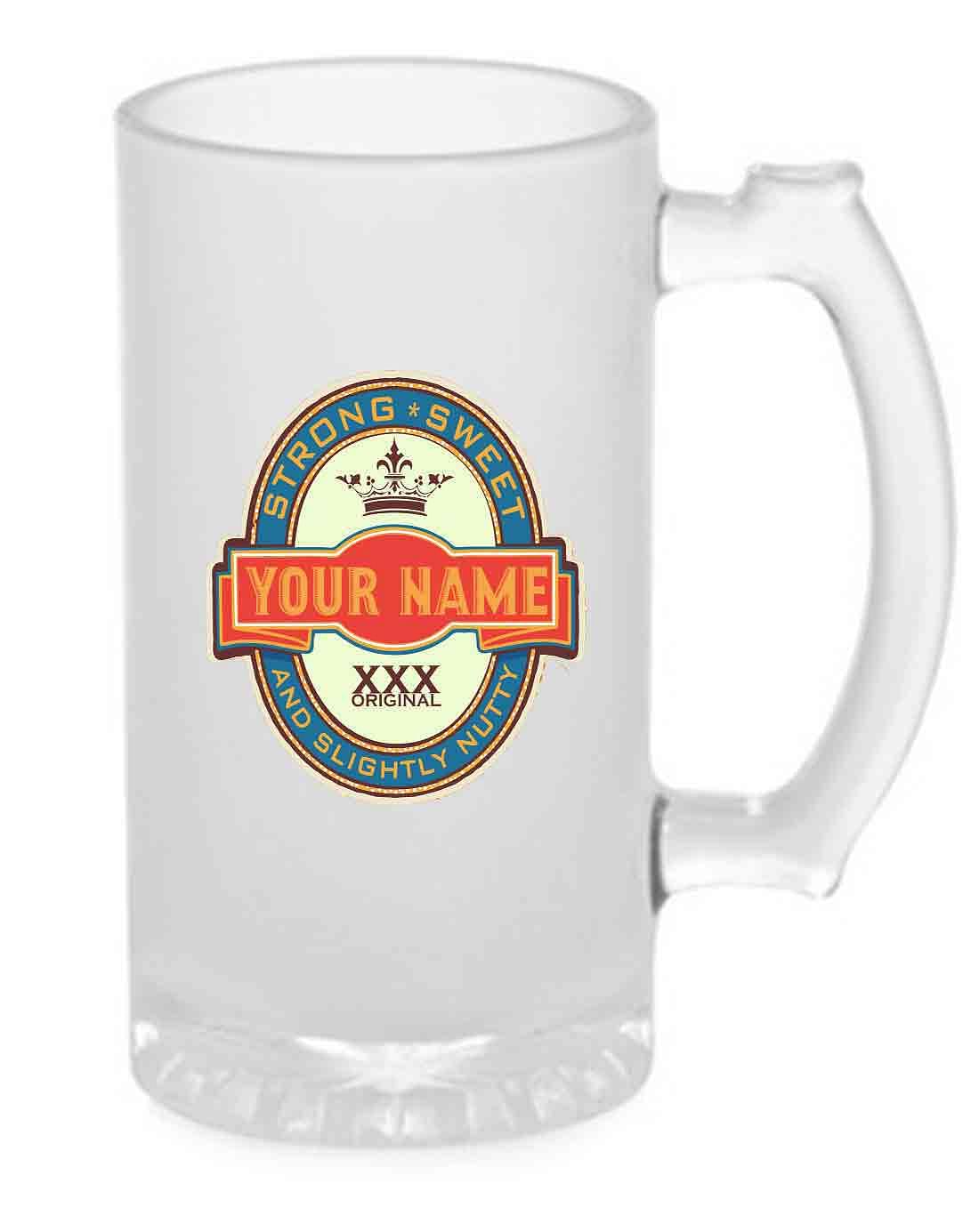 Personalized Beer Mug Glass Beer Bottle Label 473 ml
