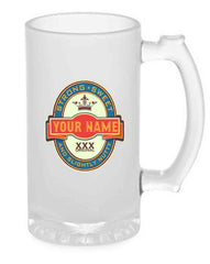 Personalized Beer Mug Glass Beer Bottle Label 473 ml