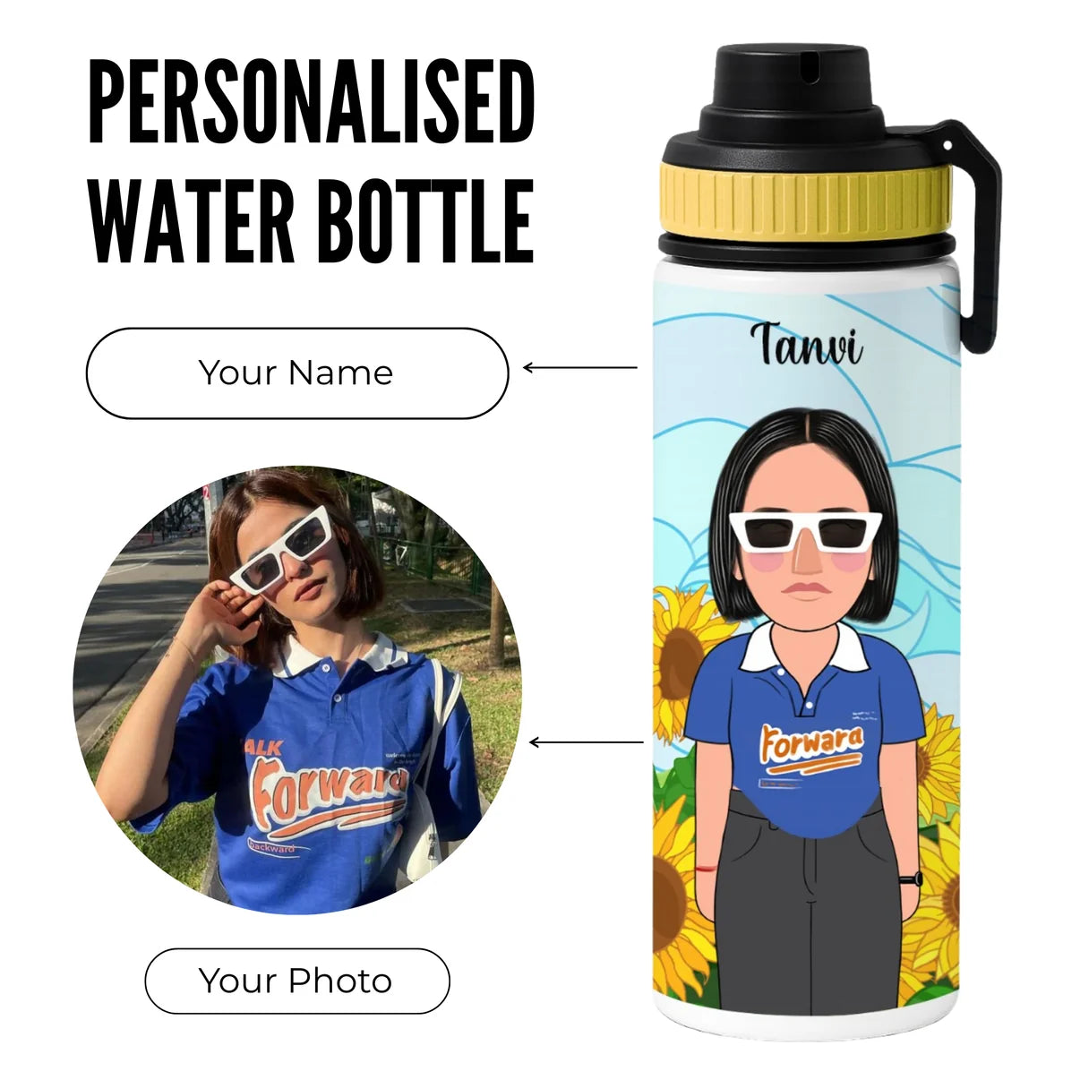 Personalised Stainless Steel Water Bottle