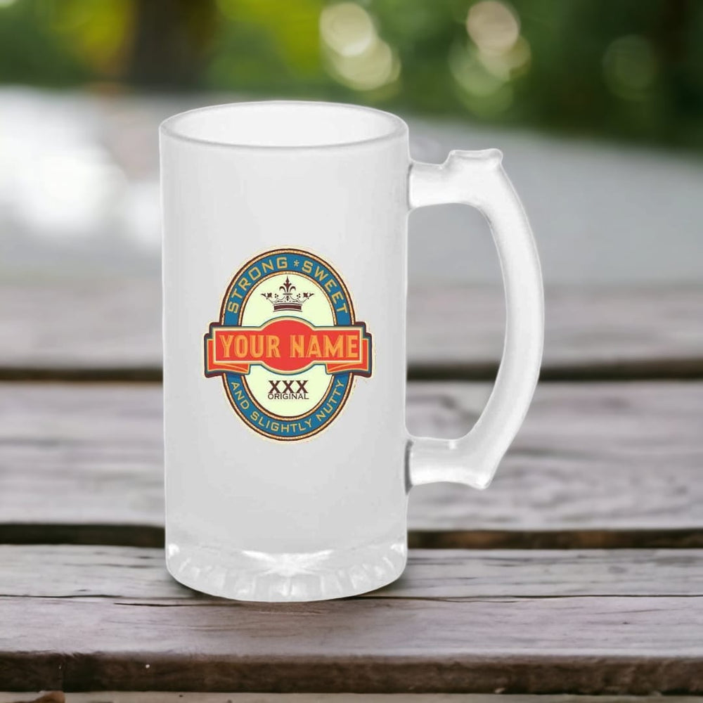 Personalized Beer Mug Glass Beer Bottle Label 473 ml