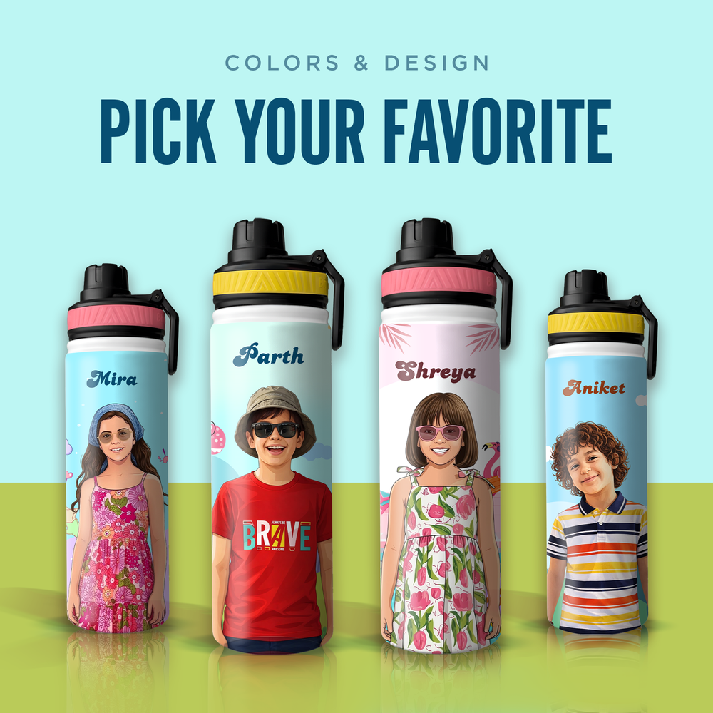 Personalized Giraffe Kids Stainless Steel Water Bottle