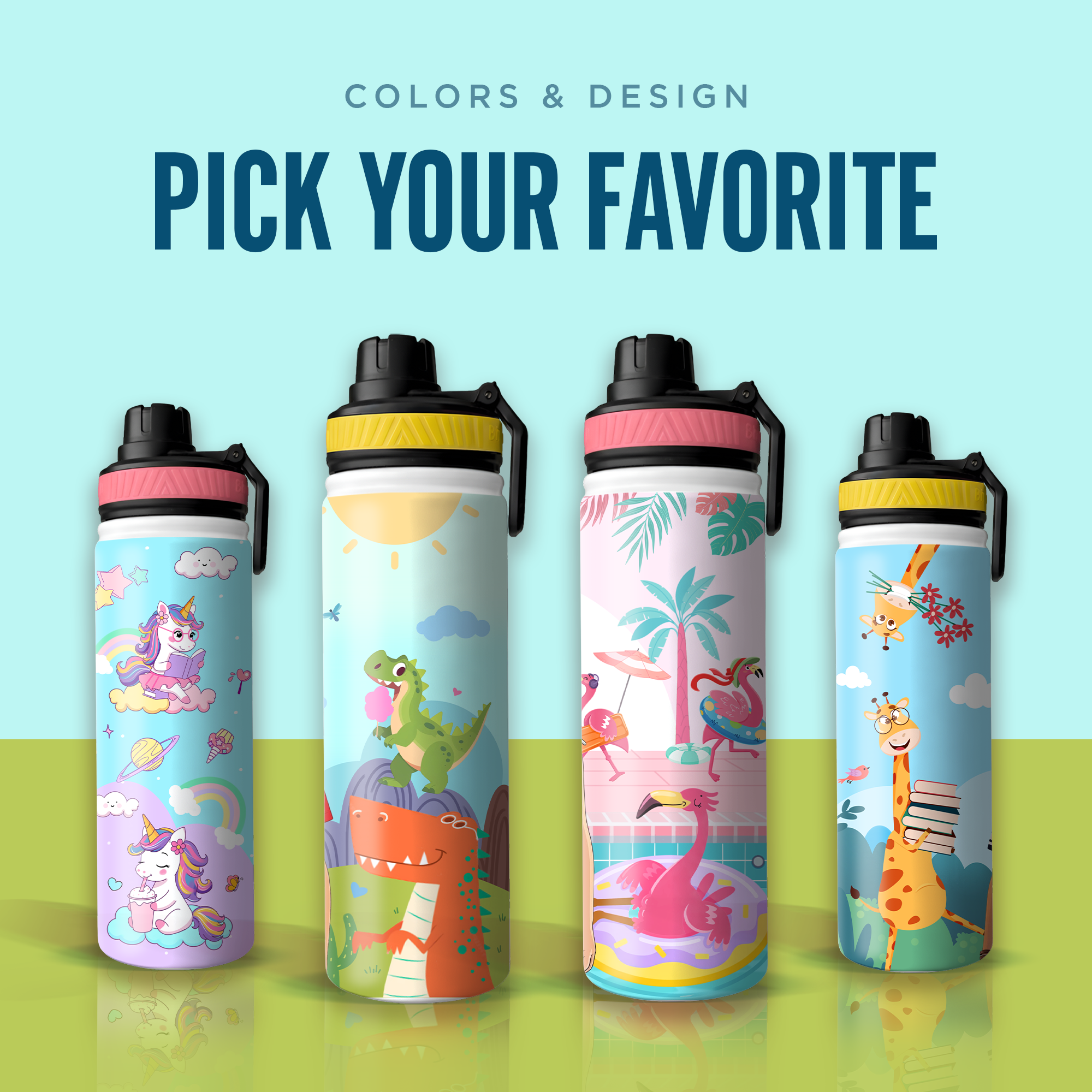 Personalized Dinosaur Kids Stainless Steel Water Bottle